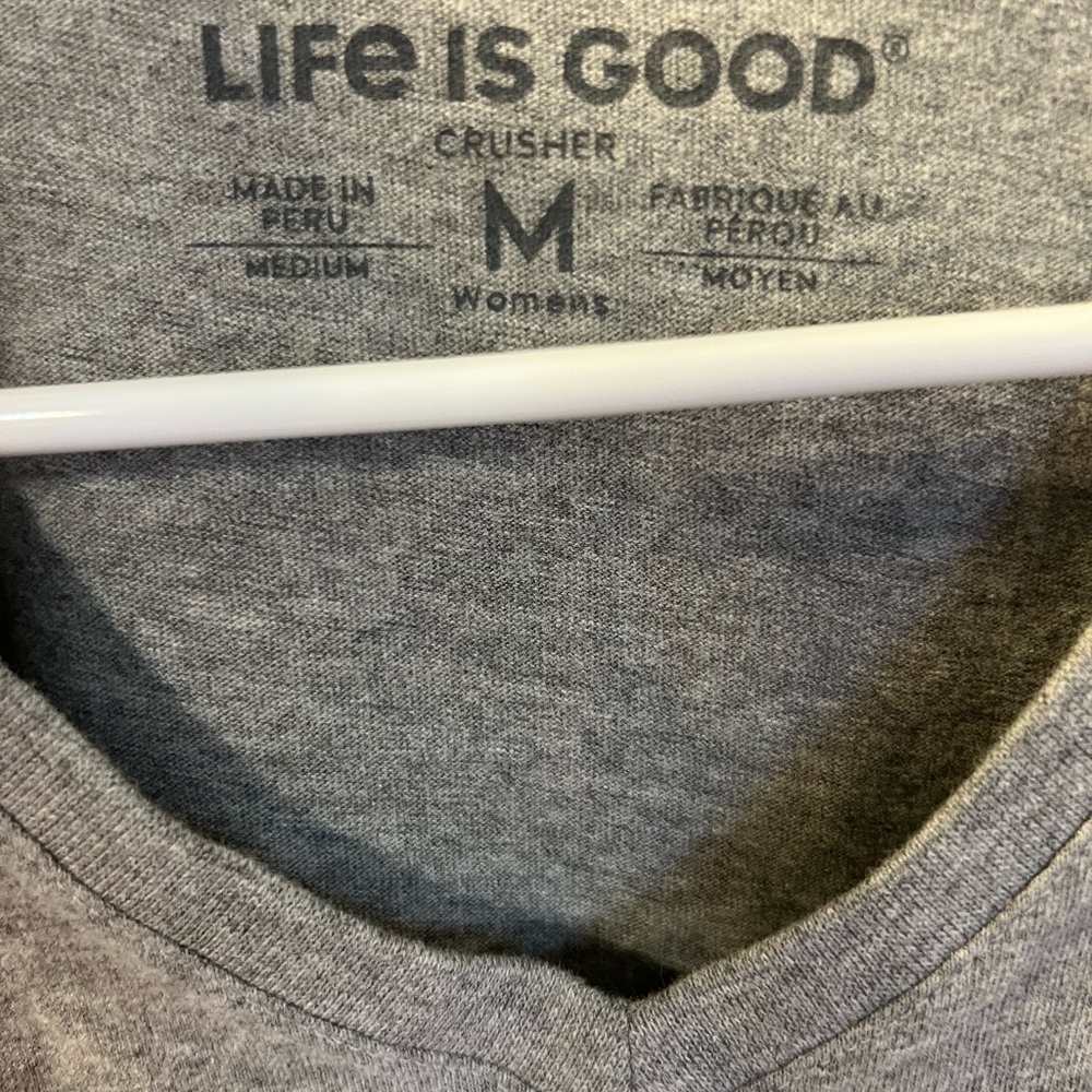 Life is Good long sleeve vee-neck tee. Size medium.  Good used condition. - Picture 2 of 6